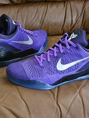 New Men's Nike Kobe 9 Elite Low Proto Moonwalker Purple Mesh Size 15
